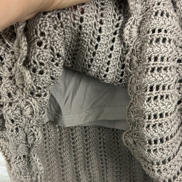 Sigrid Olsen Womens Medium Tan Boho Knit Crochet Lined Tank Top - Picture 4 of 5